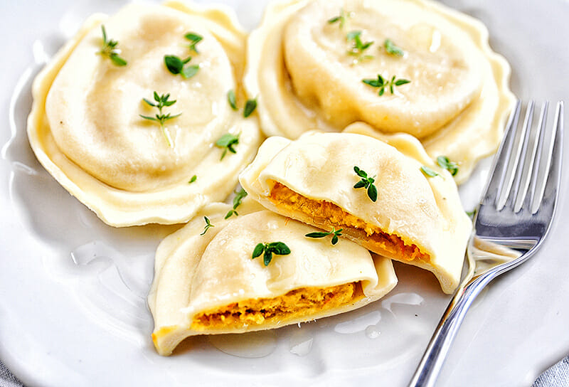 Vegane Kürbis Ravioli