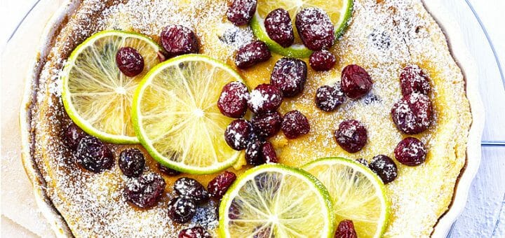 Vegane Limettentarte mit Cranberries | Rezept