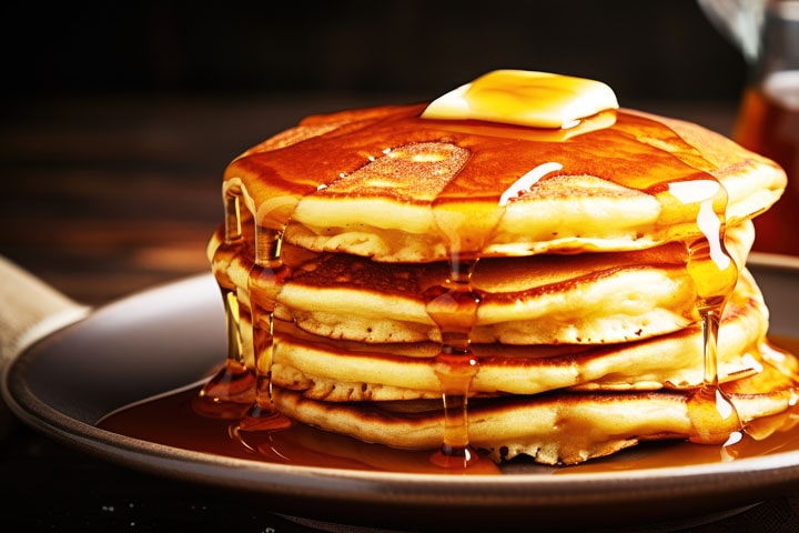 Vegane Pancakes mit Ahornsirup | Rezept